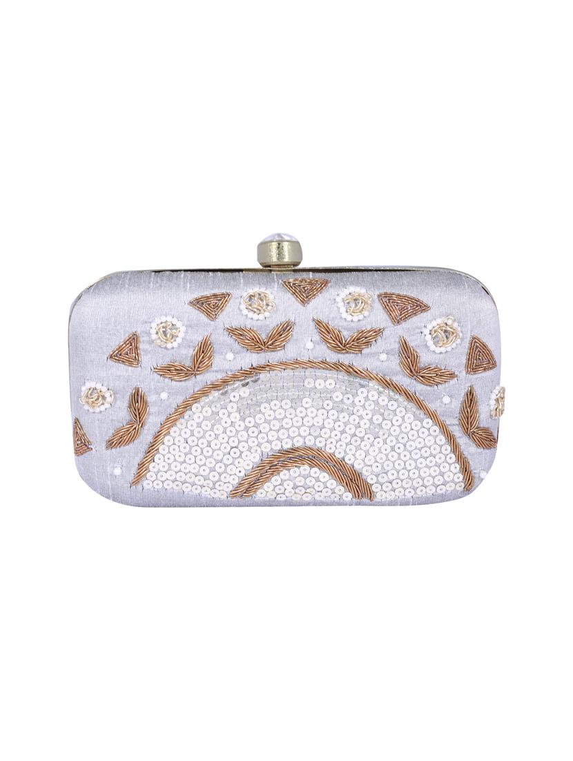 grey metal clutch - 14098065 - Standard Image - 3
