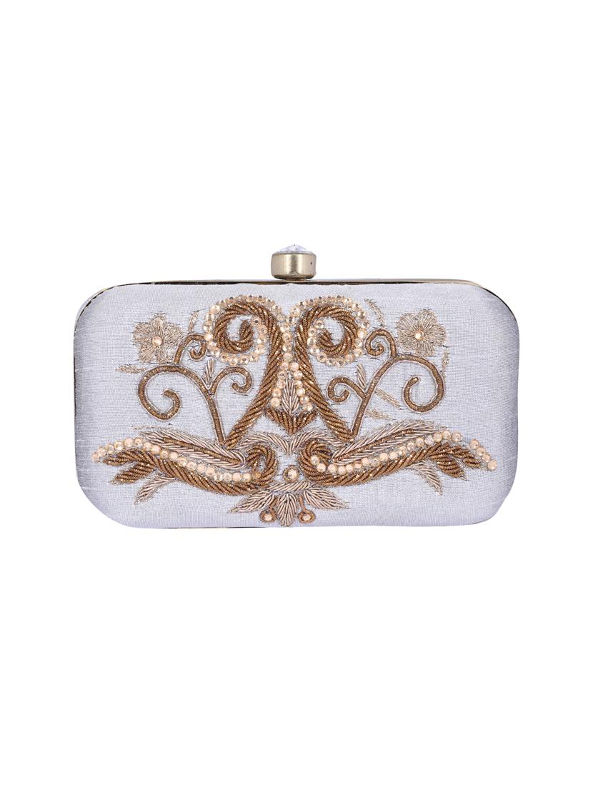 grey metal clutch - 14098067 - Standard Image - 3