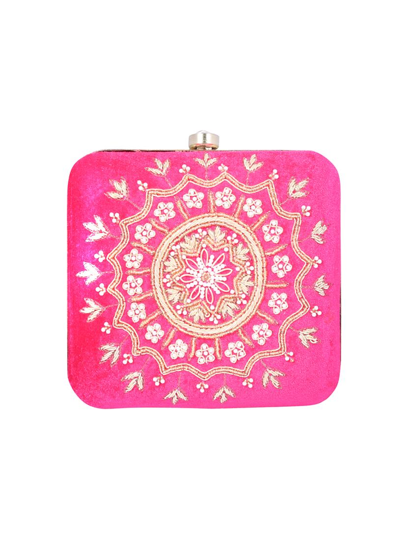 pink metal clutch - 14098072 - Standard Image - 3