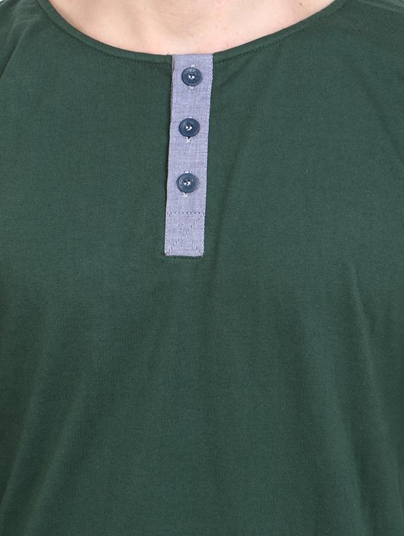 olive green cotton t-shirt - 14102666 - Standard Image - 3