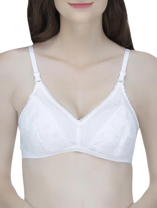 lace insert solid bra - 14107983 - Standard Image - 0