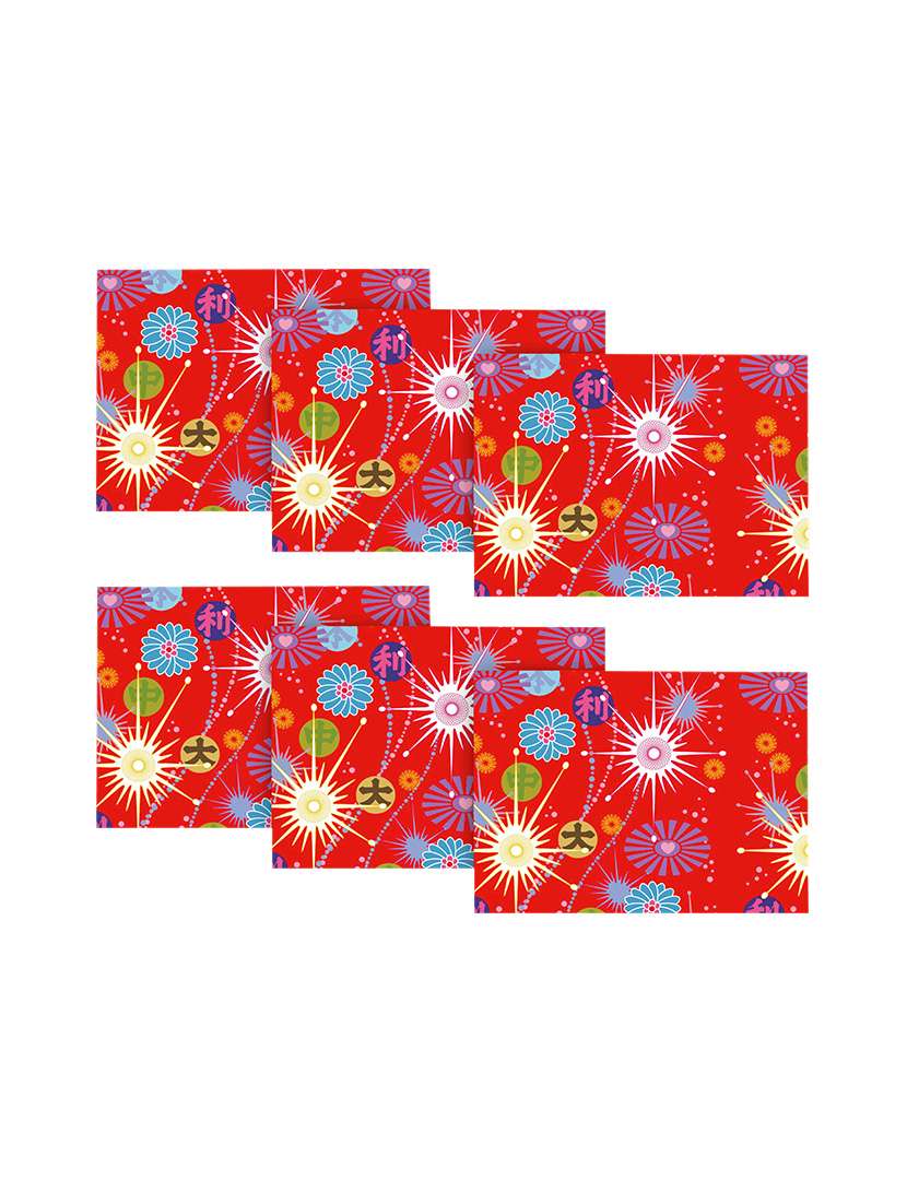 printed polyester table mat set of 6 pcs by ambbi collections