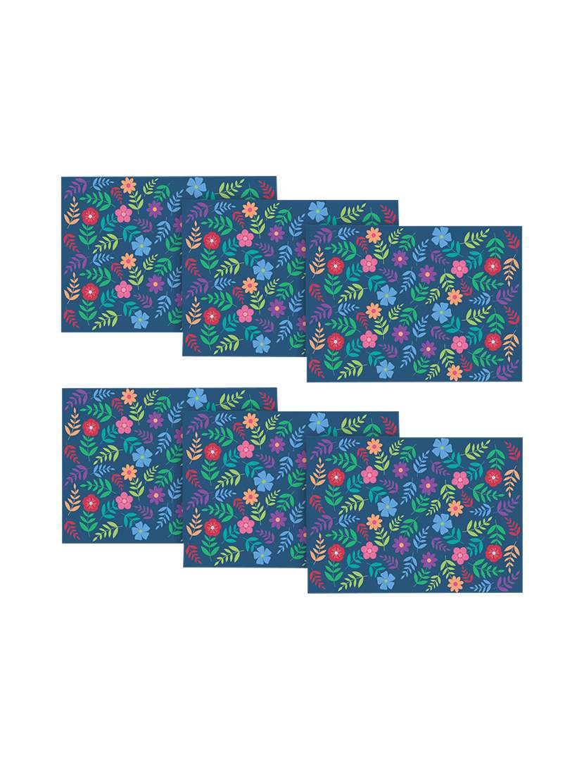printed polyester table mat set of 6 pcs by ambbi collections