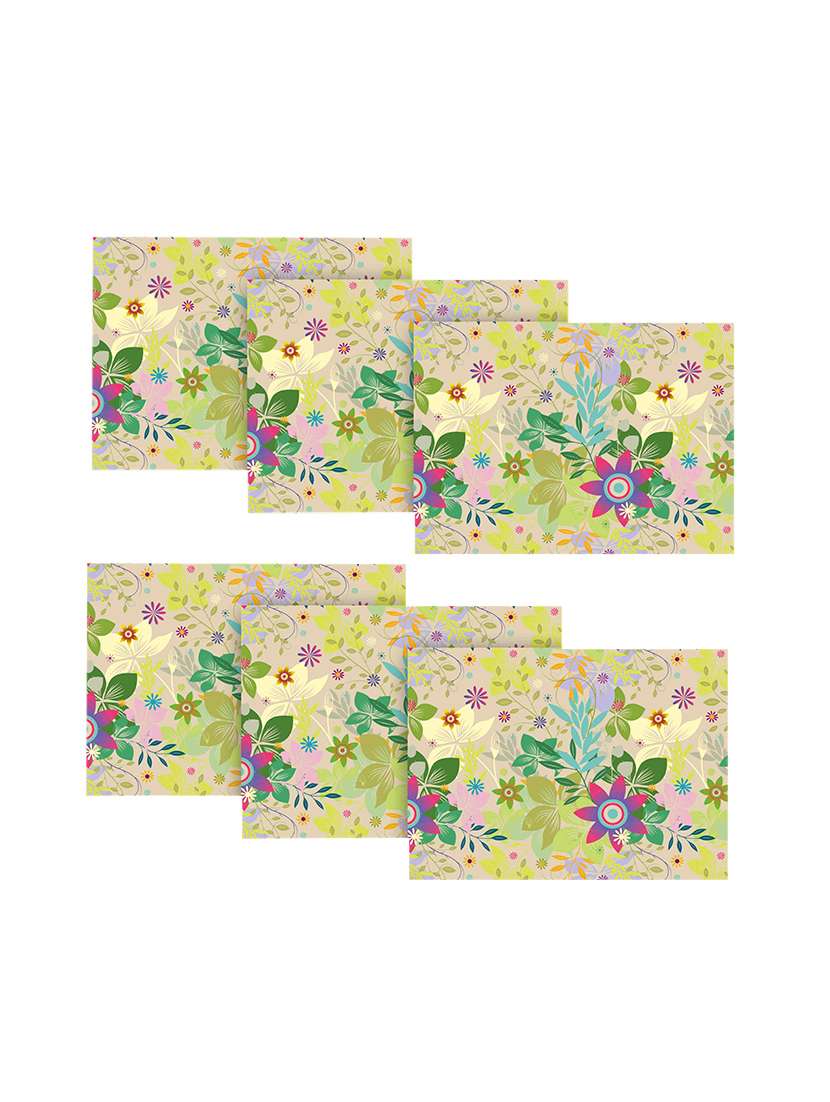 printed polyester table mat set of 6 pcs by ambbi collections