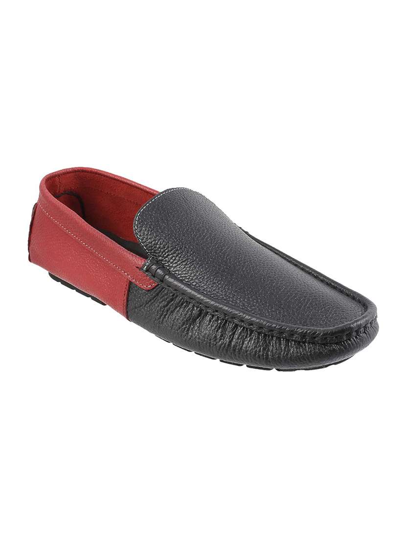 black leatherette slip on loafer