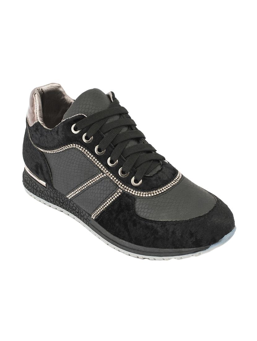 black faux leather laceup casual shoes - 14117741 -  Zoom Image - 0