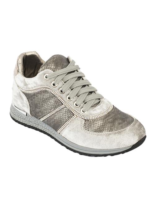 grey faux leather laceup casual shoes - 14117742 -  Standard Image - 0