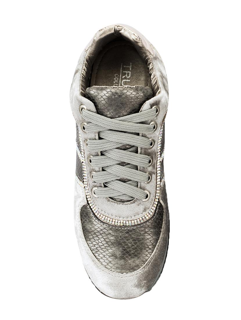 grey faux leather laceup casual shoes - 14117742 - Standard Image - 3