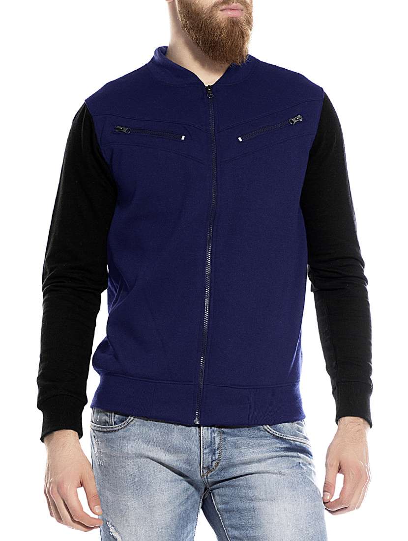 navy blue cotton casual jacket