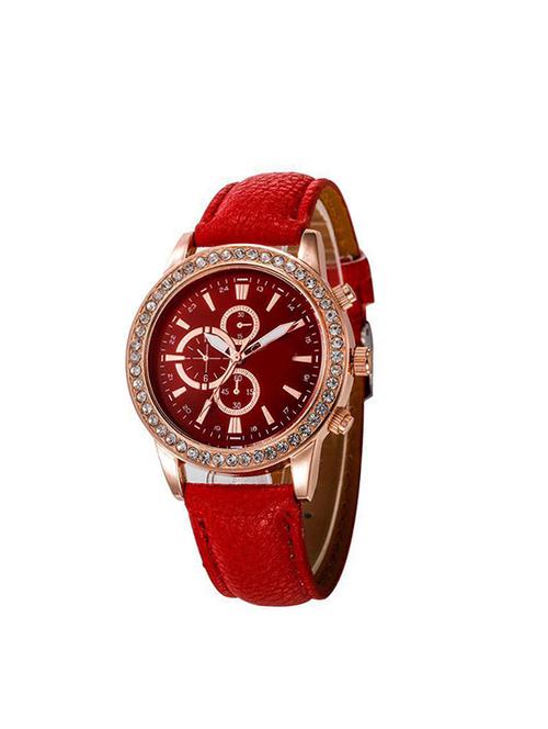 jm red leather belt watch - 14126771 -  Standard Image - 0