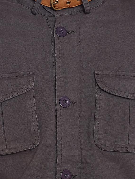 grey cotton casual jacket - 14127327 - Standard Image - 3