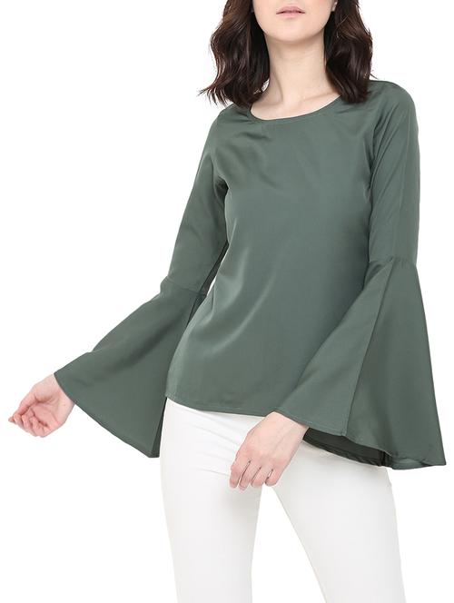 solid olive regular top - 14129779 - Standard Image - 0