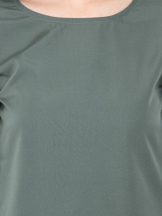 solid olive regular top - 14129779 - Standard Image - 3
