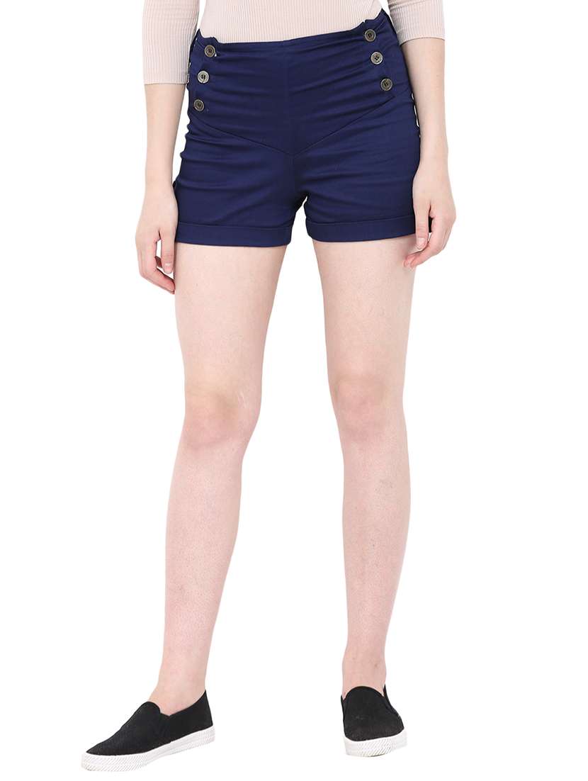 navy blue cotton regular short - 14129881 - Zoom Image - 0