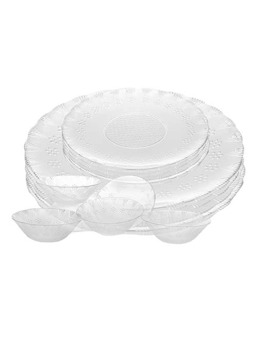 Dining Yera Glass Dinner Set Glass Crockery Set Online