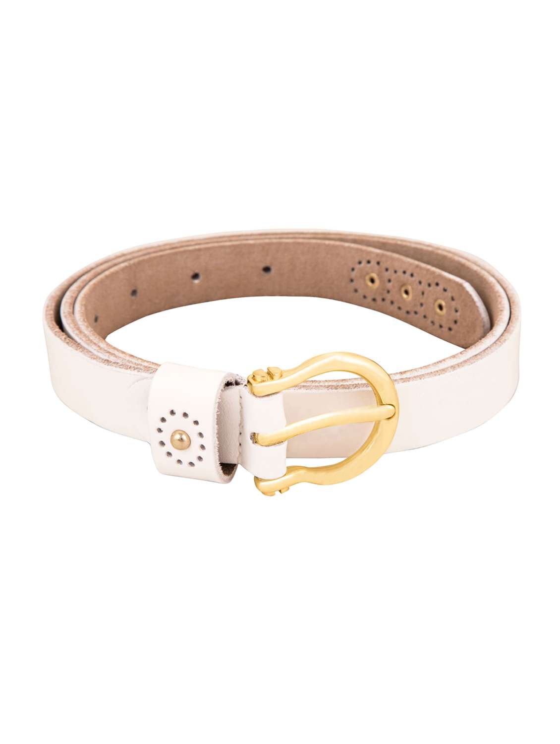 white leather belt