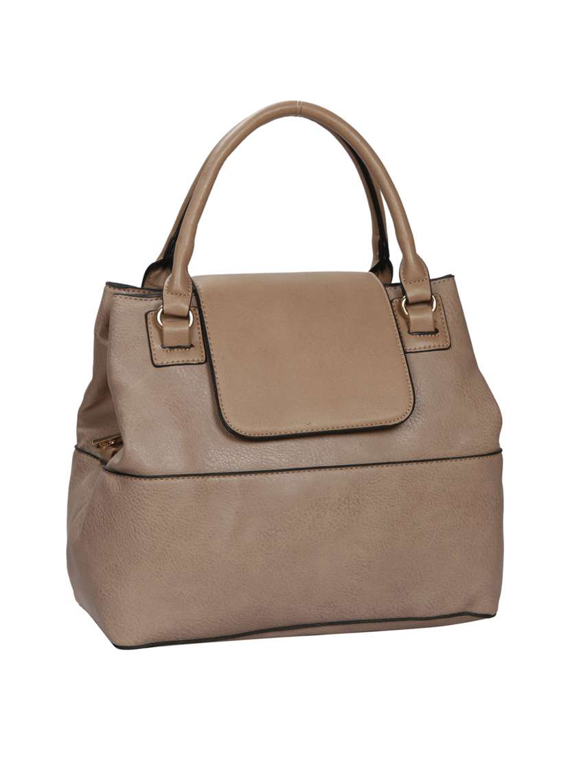 brown leatherette  regular handbag