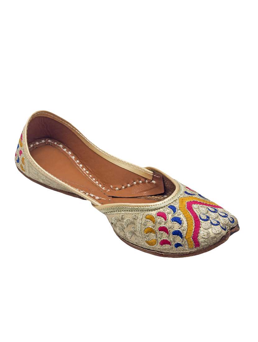 multi colored leather jutis