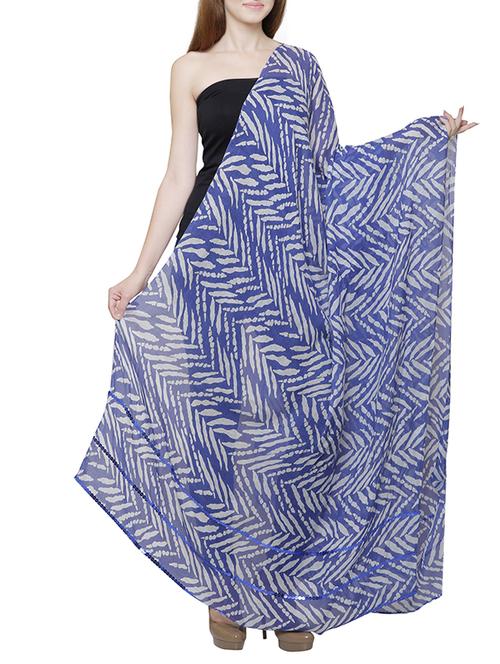 blue cotton stole - 14136127 -  Standard Image - 0