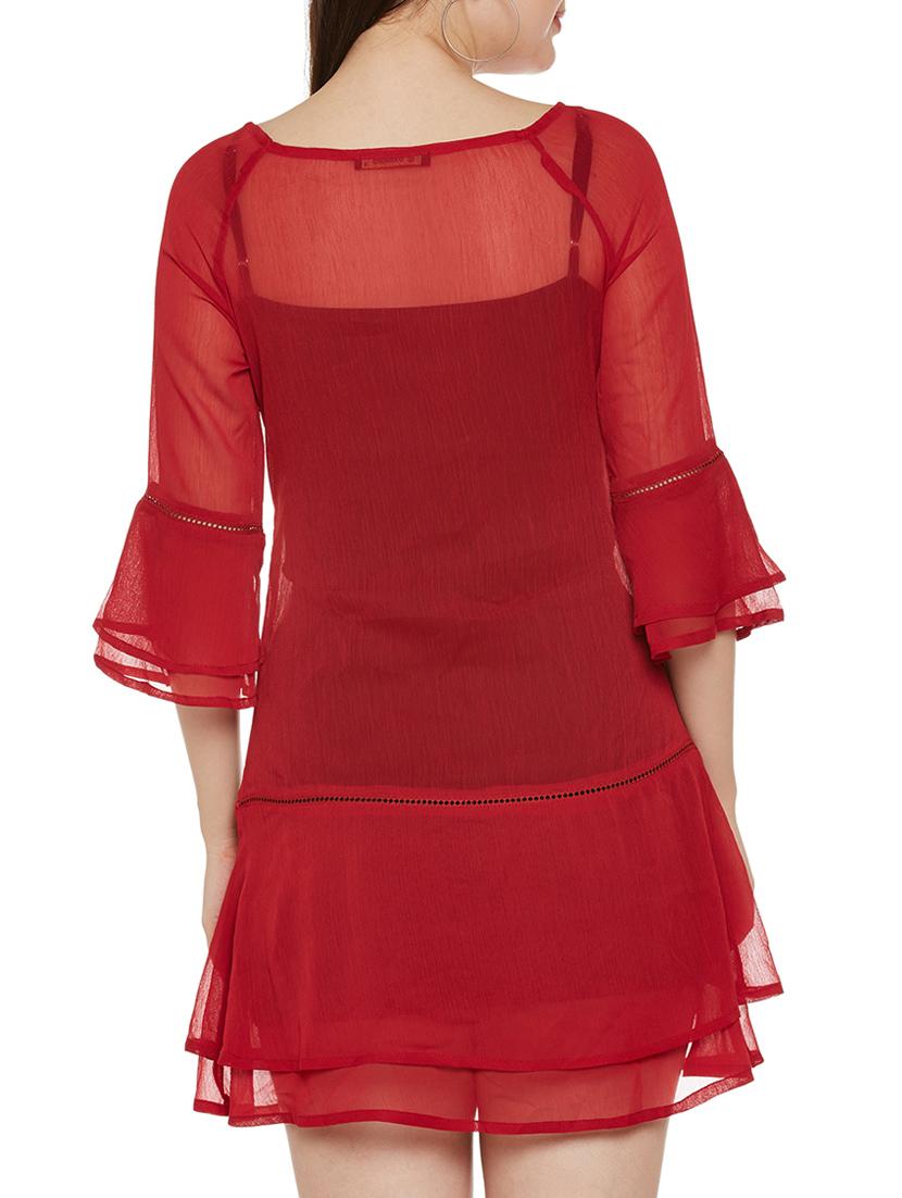 red a-line dress - 14137708 - Standard Image - 3