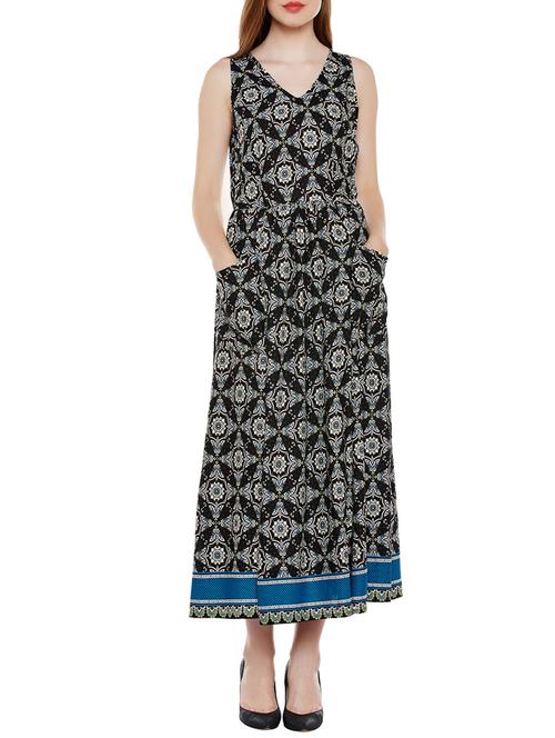 black printed maxi dress - 14137716 -  Standard Image - 0