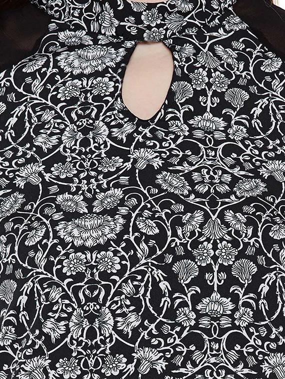 sheer paneled slit sleeved top - 14137785 - Standard Image - 3