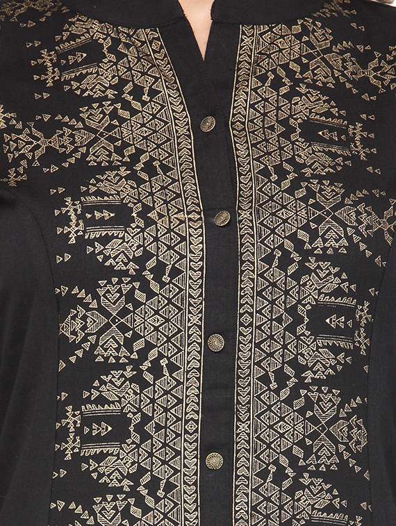 gold printed kurta palazzo set - 14146966 -  Standard Image - 3