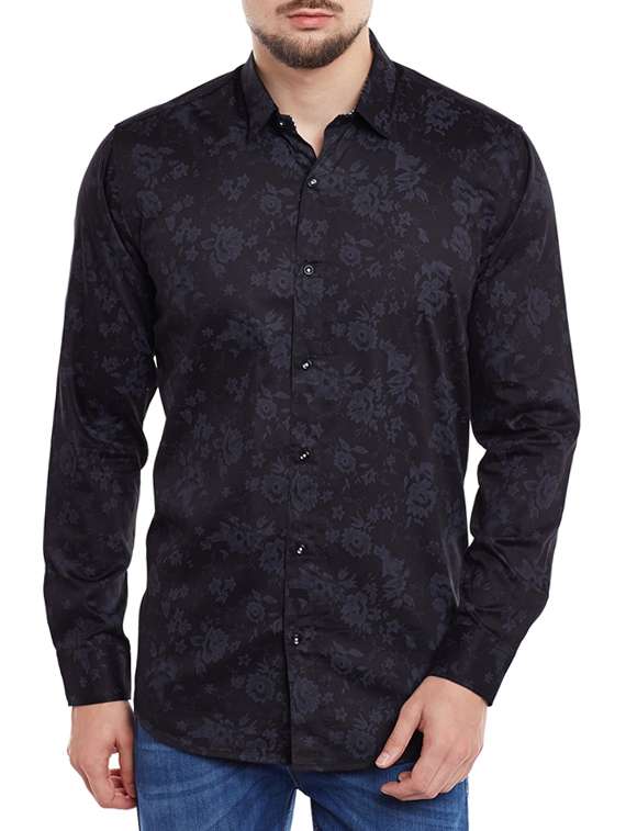 black cotton casual shirt