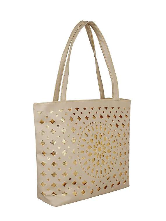 beige leatherette regular handbag - 14151015 - Zoom Image - 0