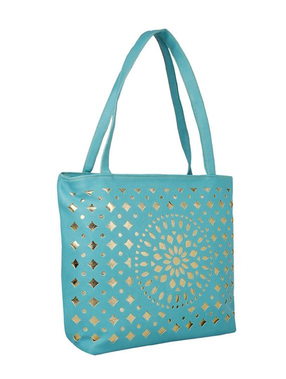 green leatherette regular handbag - 14151017 - Zoom Image - 0