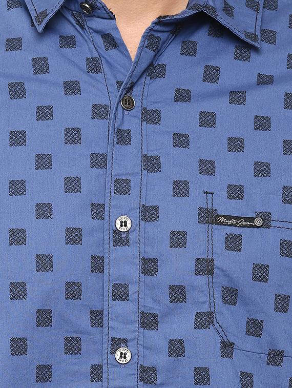 blue cotton casual shirt - 14153754 - Standard Image - 3