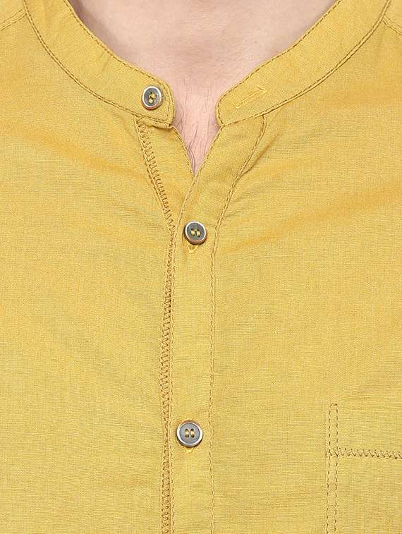 yellow cotton casual shirt - 14153756 - Standard Image - 3