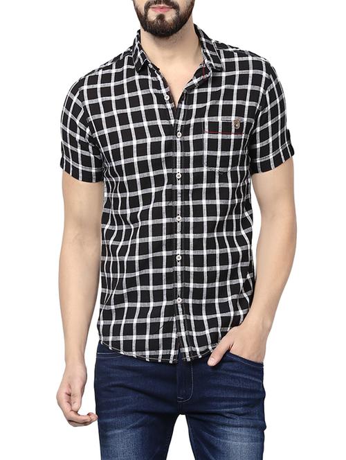 black cotton casual shirt - 14153765 - Standard Image - 0