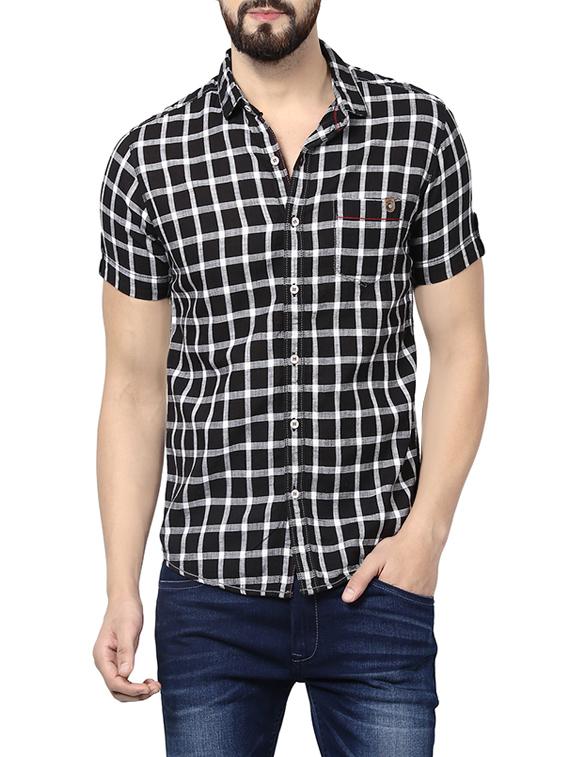 black cotton casual shirt - 14153765 - Zoom Image - 0
