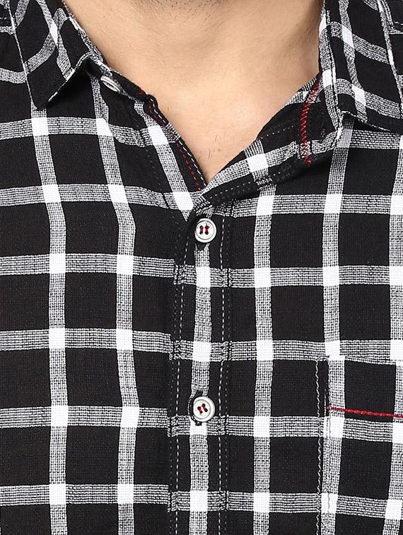 black cotton casual shirt - 14153765 - Standard Image - 3