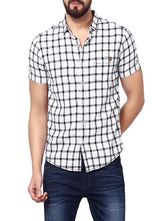 white cotton casual shirt - 14153766 - Zoom Image - 0