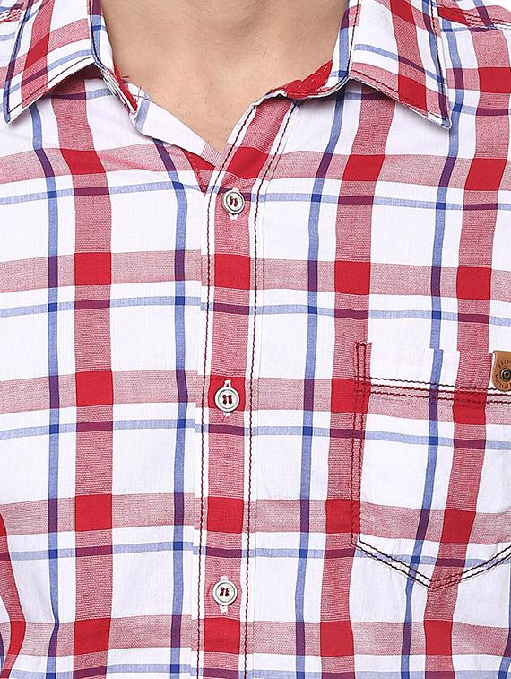 red cotton casual shirt - 14153769 - Standard Image - 3