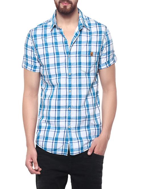blue cotton casual shirt - 14153770 - Standard Image - 0