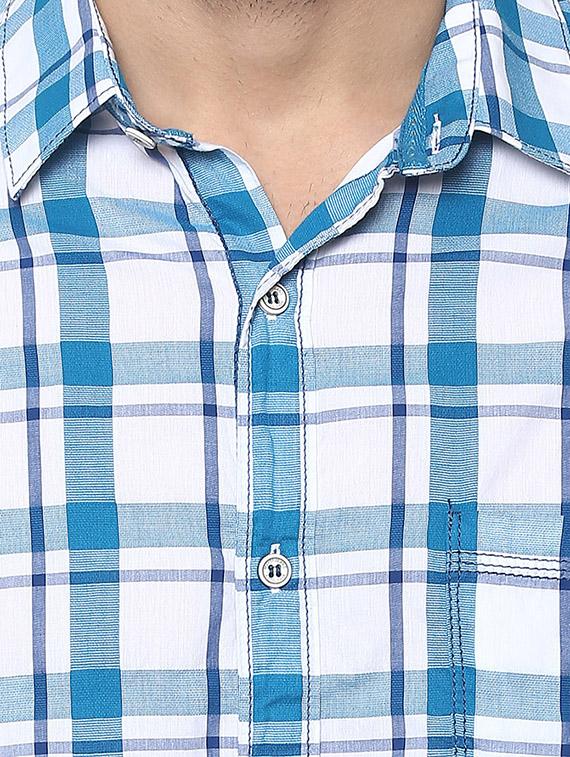 blue cotton casual shirt - 14153770 - Standard Image - 3