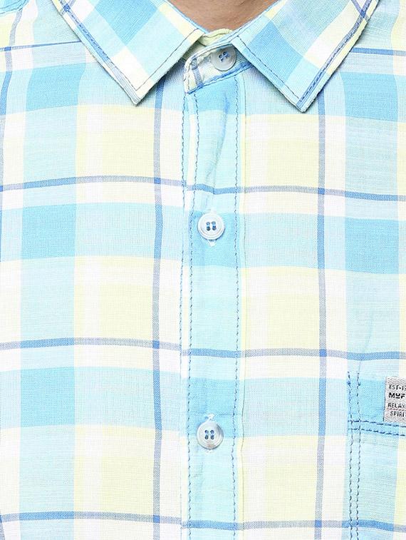 blue cotton casual shirt - 14153781 - Standard Image - 3