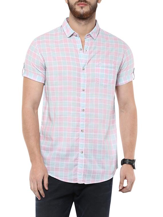 pink cotton casual shirt - 14153782 - Zoom Image - 0