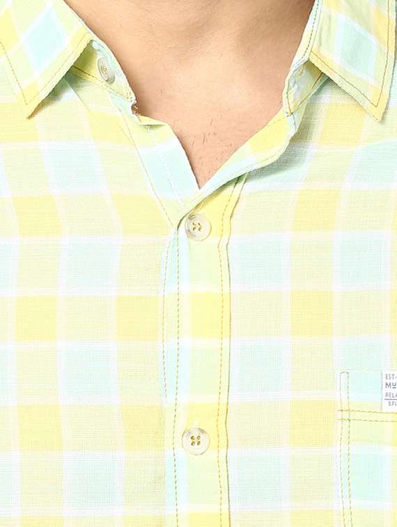 yellow cotton casual shirt - 14153783 - Standard Image - 3