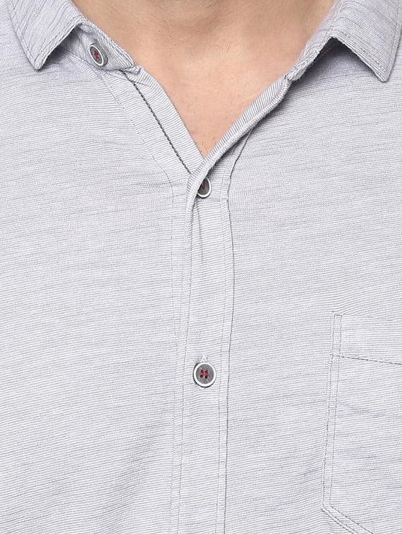 grey cotton casual shirt - 14153798 - Standard Image - 3