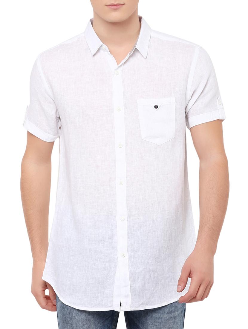 white cotton casual shirt - 14153807 - Zoom Image - 0