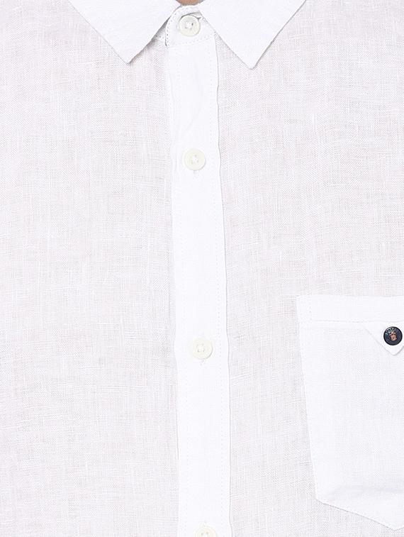 white cotton casual shirt - 14153807 - Standard Image - 3