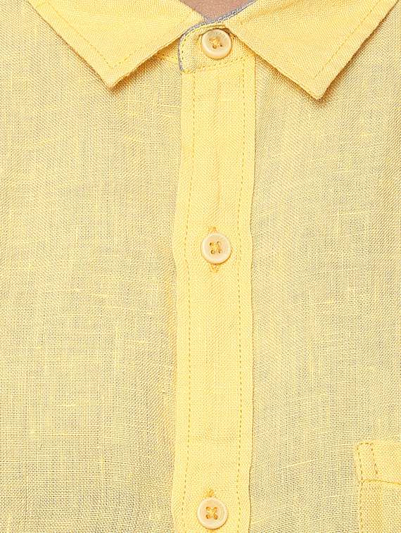 yellow cotton casual shirt - 14153808 - Standard Image - 3
