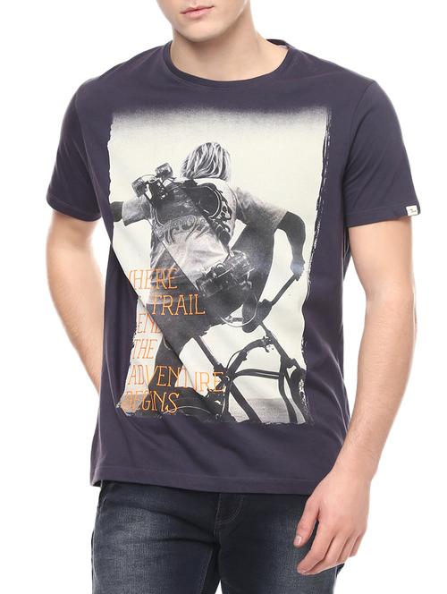 blue cotton t-shirt - 14153936 - Standard Image - 0