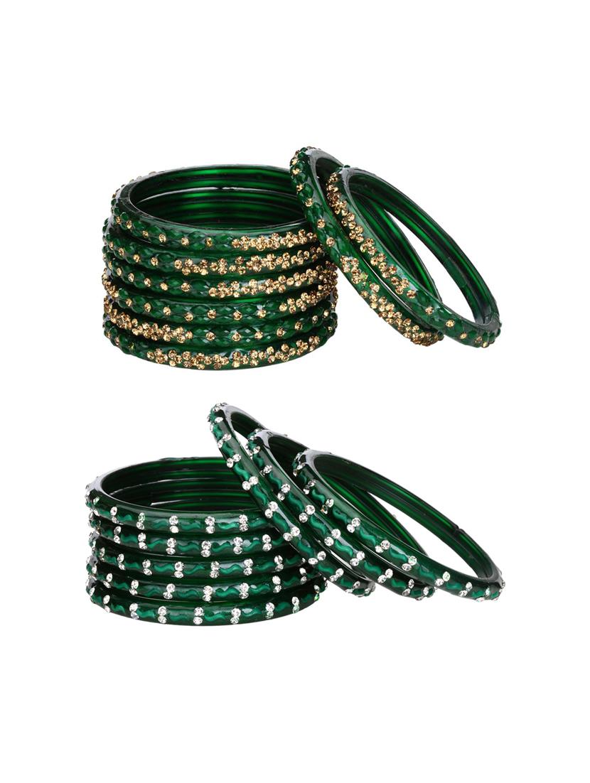 multi colored glass bangle combo - 14159163 -  Zoom Image - 0