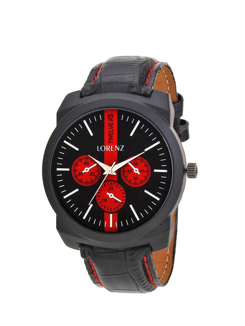 lorenz mk-1041a black red dummy chrono analog watch for men - 14162418 -  Zoom Image - 0