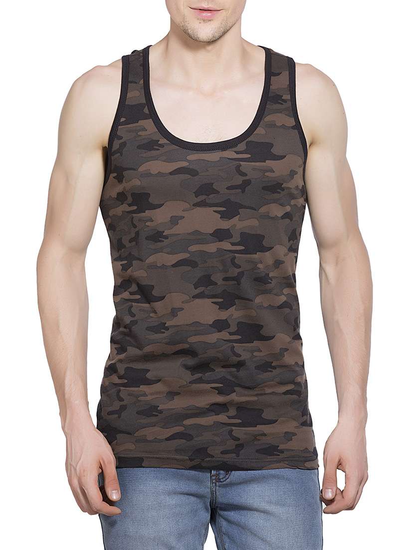 multicolour cotton blend vest